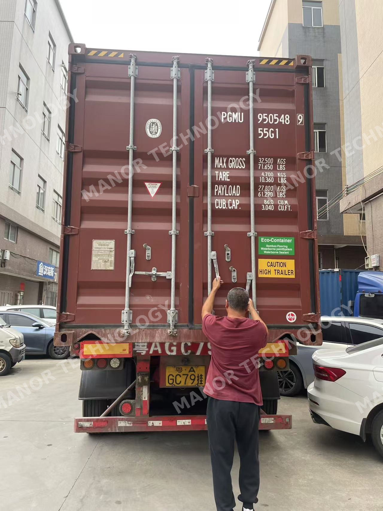 COSCO shipping container sealed and ready for sea freight from China